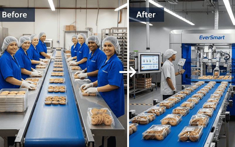 Flow Wrapper Machine & Automated Packaging Systems for Cookies - EverSmart