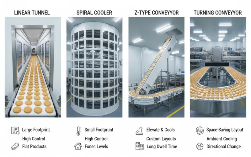 A Guide to Bakery Cooling Conveyors: Spiral vs. Linear vs. Z-Type