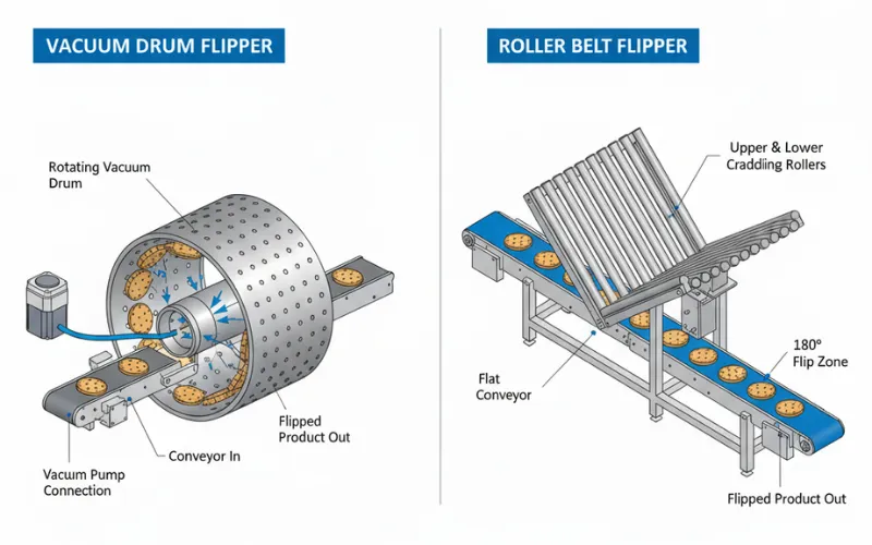 Vacuum Drum vs. Turnover Belt: Choosing the Right Biscuit Flipping Technology