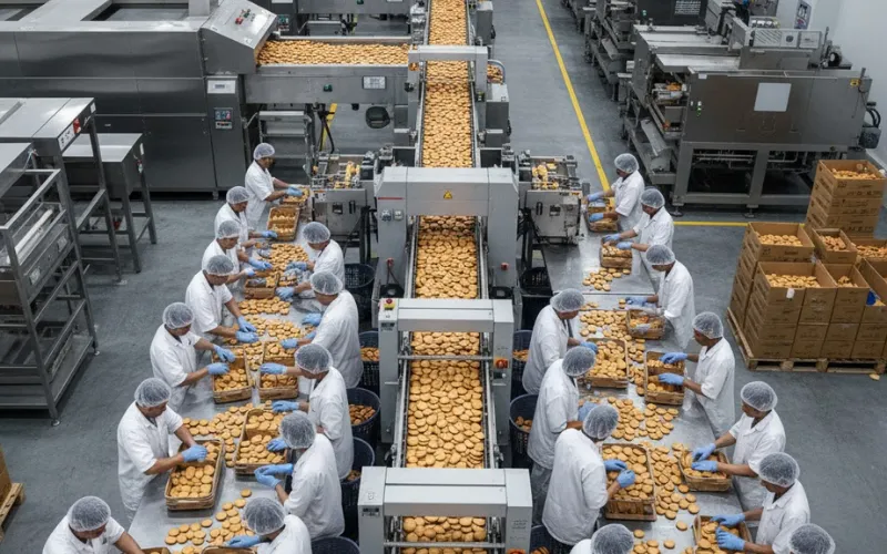 Integrating Biscuit Stackers with Packaging Lines (Flow Wrap, X-Fold & Tray) Integrating Biscuit Stackers with Packaging Lines (Flow Wrap, X-Fold & Tray)