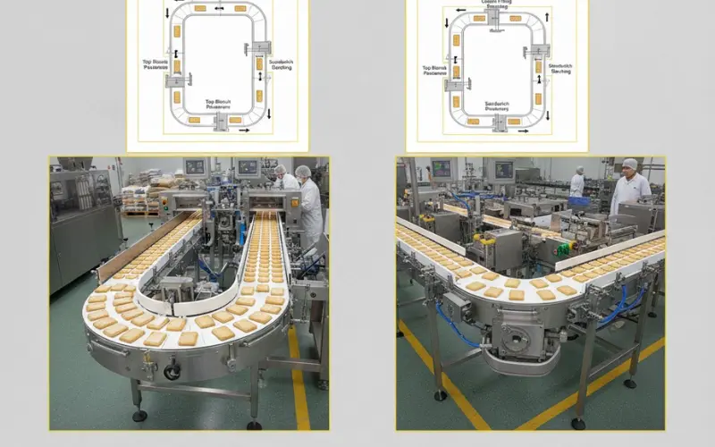 Optimizing Space: U-Turn and 90-Degree Layouts for Sandwich Lines